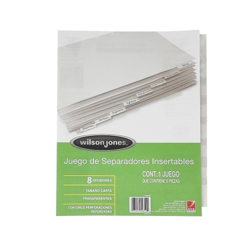 SEPARADOR ACCO P0500 CEJA TRANSPARENTE C 8