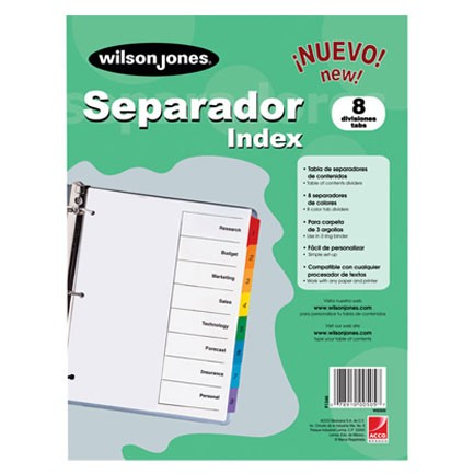 SEPARADOR ACCO 1-8 C NUMERACION P-1346