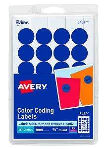 ETIQUETA AVERY 3/4 REDONDA AZUL