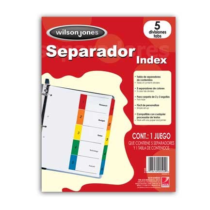 SEPARADOR ACCO 1-5 P1345 CON NUMERACION