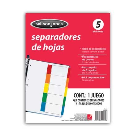 SEPARADOR ACCO 1-5 SIN NUMERO P-2455